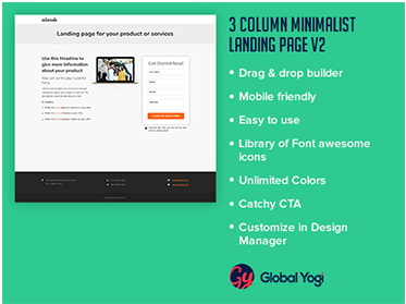 3 Column Minimal Landing Page 2