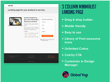 3 Column Minimal Landing Page