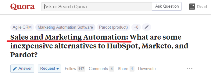 Quora Sales And Marketing