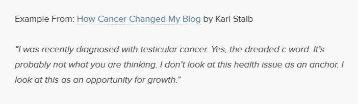 Example on how cancer changed my blog