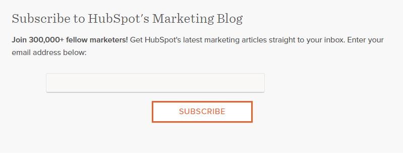 Subscribe to hubspot's marketing blog