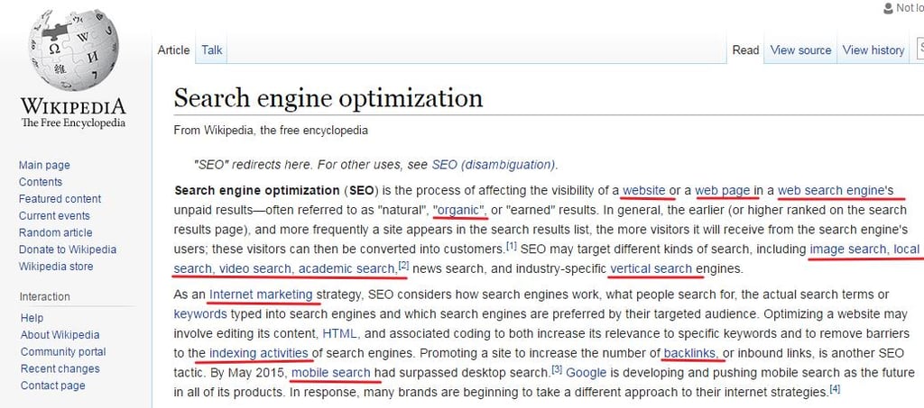 Wikepedia Search Engine Optimization